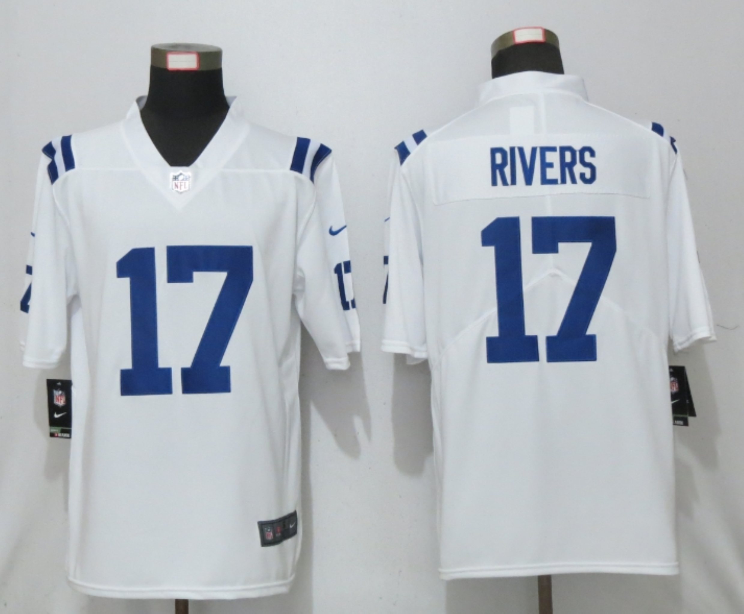 Men New Nike Indianapolis Colts 17 Rivers White 2020 Vapor Untouchable Limited Player
